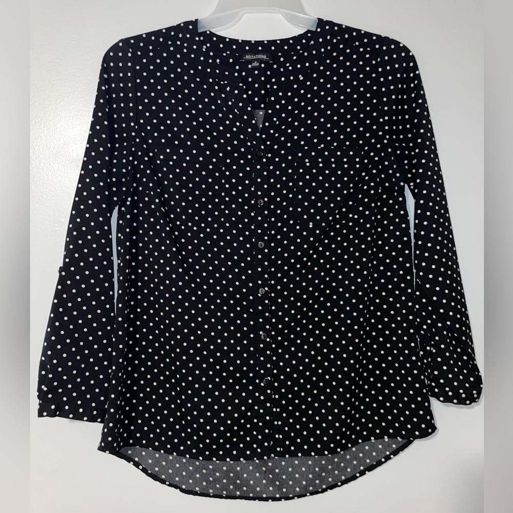 ✔️Notations Black and White Polka Dot Blouse